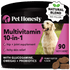 Pet Honesty Multi-Vitamin 10-in-1 Probiotic Peanut Butter Flavor Soft Chew Dog Supplement - 90 Count Default Title