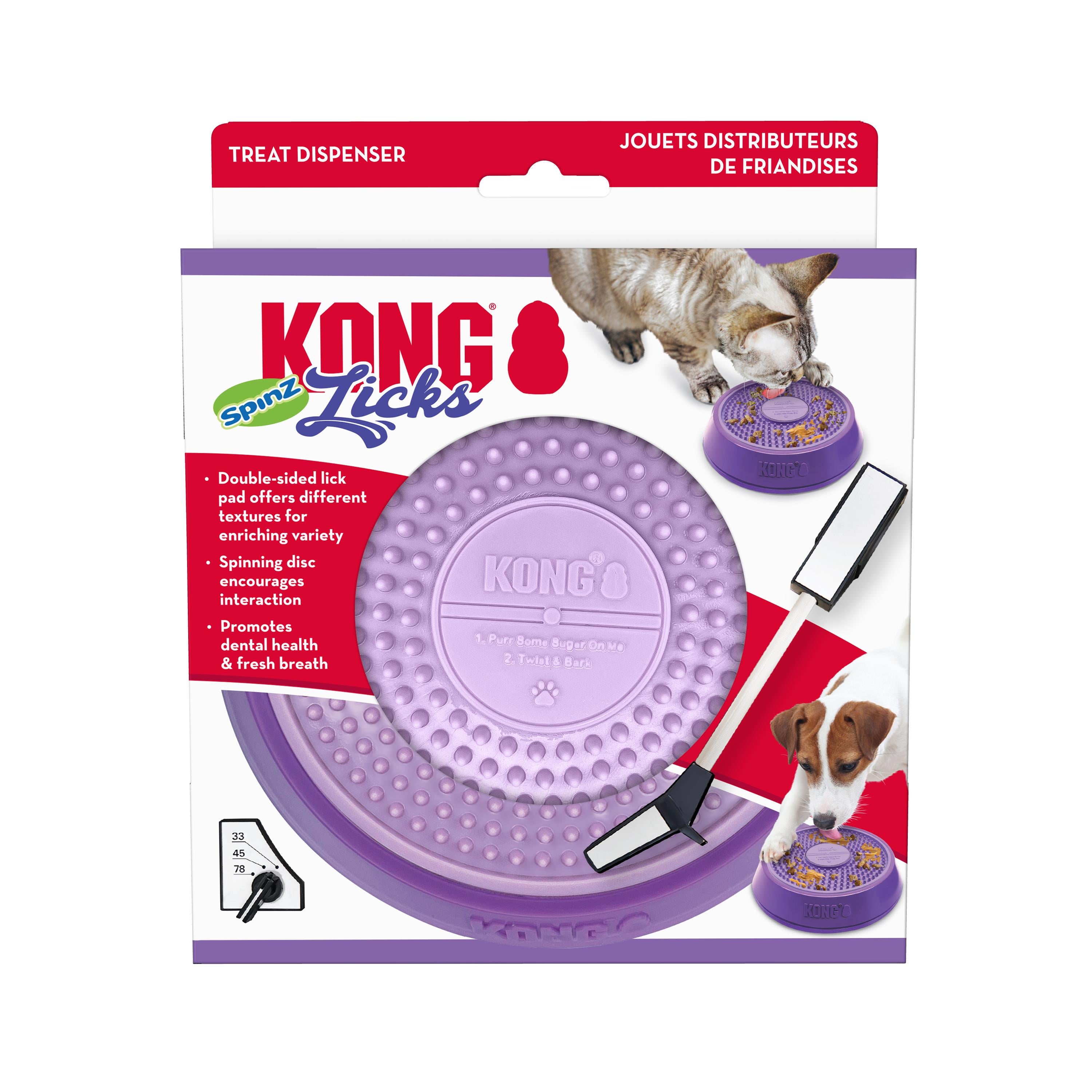 Kong Licks Spinz Rotating Non-Skid Dual-Sided Slow Feeding Dog Bowl Small