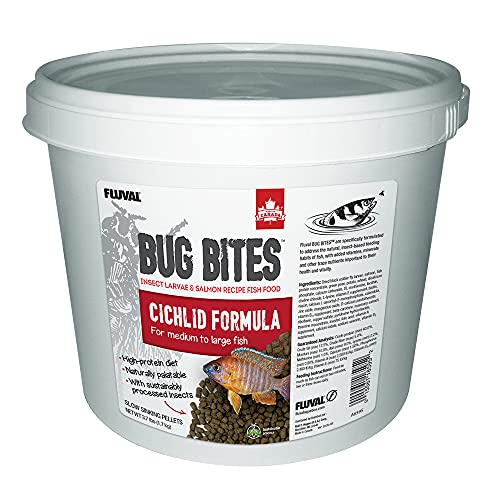 Fluval Bug Bites Insect Cichlid Formula Pellets for Medium-Large Sized Fish Food 3.74 Pounds