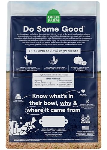 Open Farm High-Protein New Zealand Venison and Ancient Grains Dry Dog Food - 4 Lbs