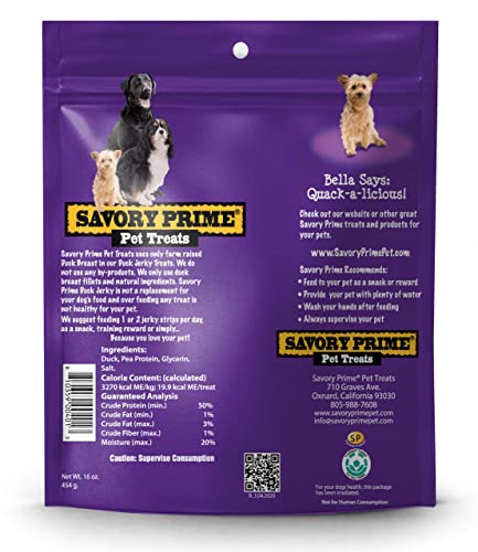 Savory Prime Naturals Farm-Raised Duck Breast Jerky Dog Treats