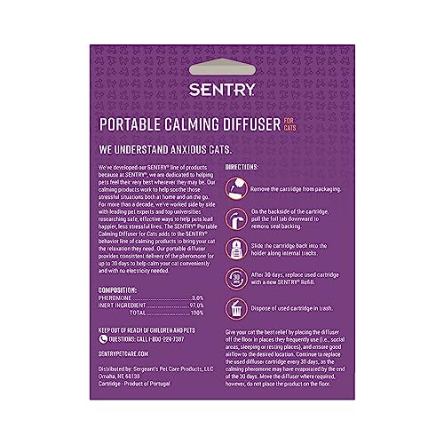 Sentry Behavior Calming Pheromone Portable Calming Diffuser for Cats