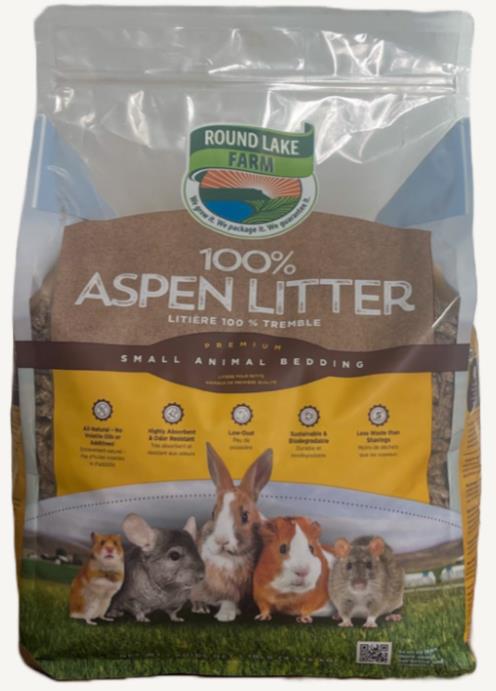 Round Lake Farms 100% Aspen Low-Dust Highly Absorbant Small Animal Litter or Beeding 10 Pounds