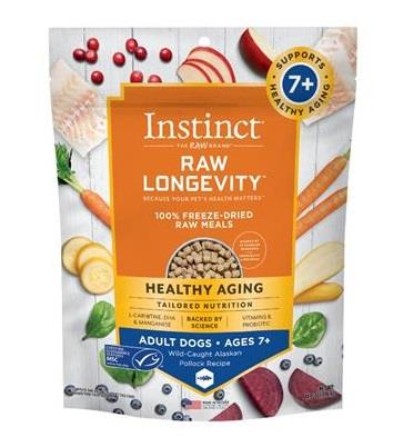 Longevity Healthy Aging Alaskan Pollock Bites Adult 7+ 100% Freeze-Dried Raw Dog Food 14 Ounce