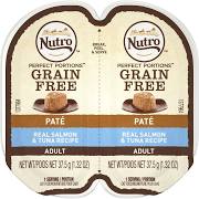 Nutro Grain-Free Perfect Portions Salmon and Tuna Pate Adult Wet Cat Food Trays - 2.6 Oz - Case of 24 Default Title