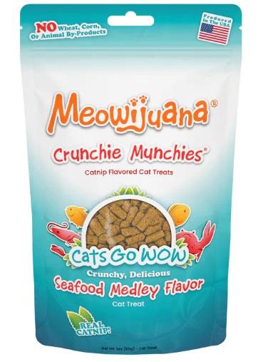 Meowijuanna Crunchie Munchies Seafood Medley Flavor Catnip Crunchy Cat Treats - 3 Oz Default Title