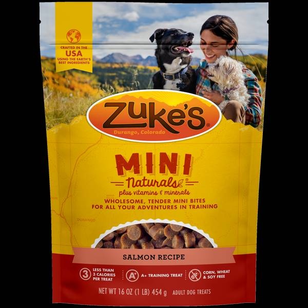 Zuke's Mini Naturals Salmon Recipe with Vitamins and Minerals Soft and Chewy Training Dog Treats - 16 Oz