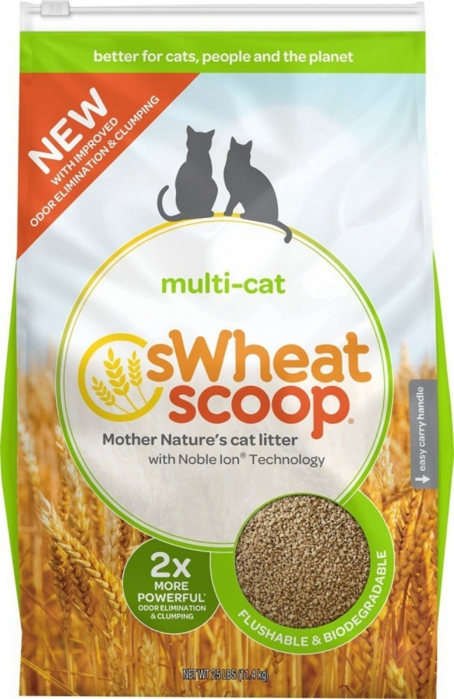 Swheat Scoop Multi-Cat Superior Clumping Odor Neutralizing Enzymes Natural Wheat Cat Litter 28 Pounds