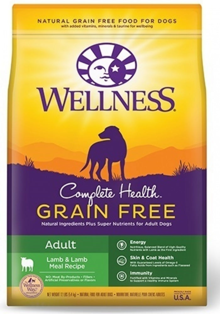 Wellness Complete Health Grain-Free Lamb and Lamb Meal Recipe Adult Dry Dog Food - 22 Lbs Default Title