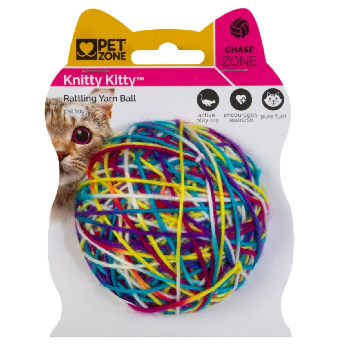 Pet Zone Yarn Ball Cat Toy Default Title