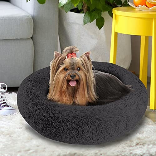 Arlee Rover Shaggy Round Calming Pet Bed