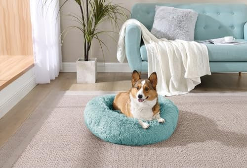 Arlee Rover Shaggy Round Calming Pet Bed