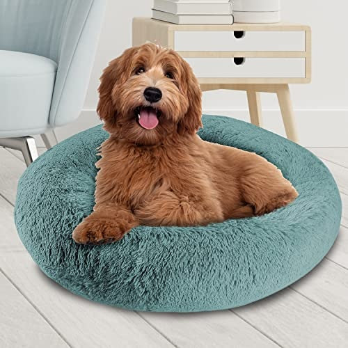 Arlee Rover Shaggy Round Calming Pet Bed