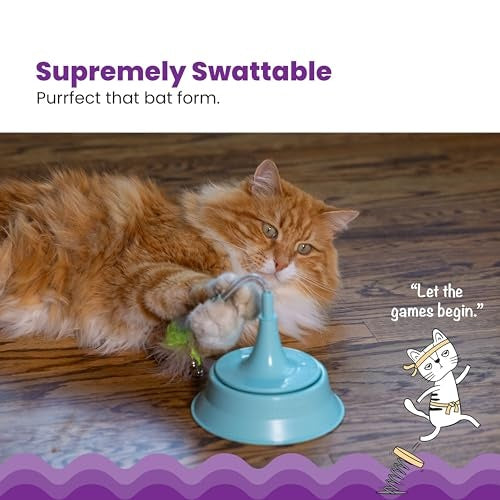 Outward Hound Catstages 2-In-1 Spring Feathers and Bells Stand-alone Interactive Cat Toy