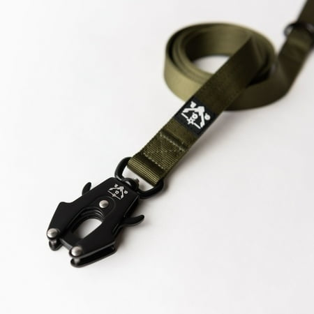 Operation Good Boy Tactical Military-Grade 360-Swivel Aviation Aluminum Clip Dog Leash Green