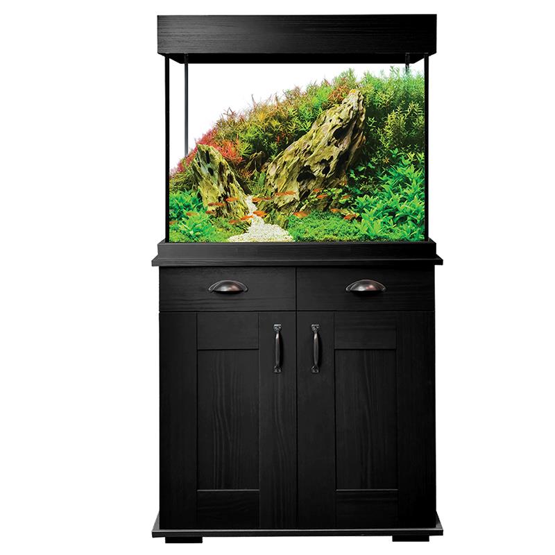 Fluval Shaker Aquarium Stand - Black Oak - For 44 Gallon Aquarium - L:30 X W:17 X H:31 Inches