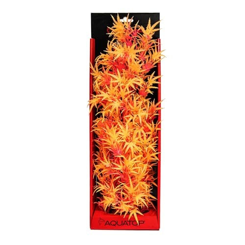 Aquatop Vibrant Cannabis Plant Aquarium Décor Tangerine 16 Inch