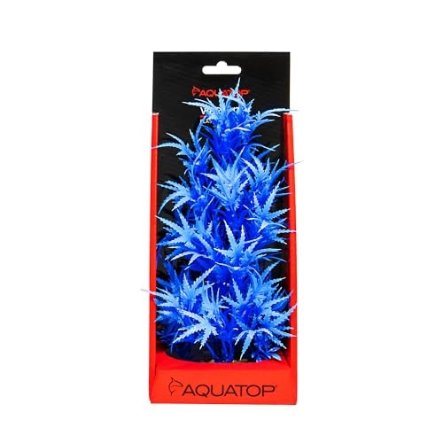 Aquatop Vibrant Cannabis Plant Aquarium Décor Blue 10 Inch