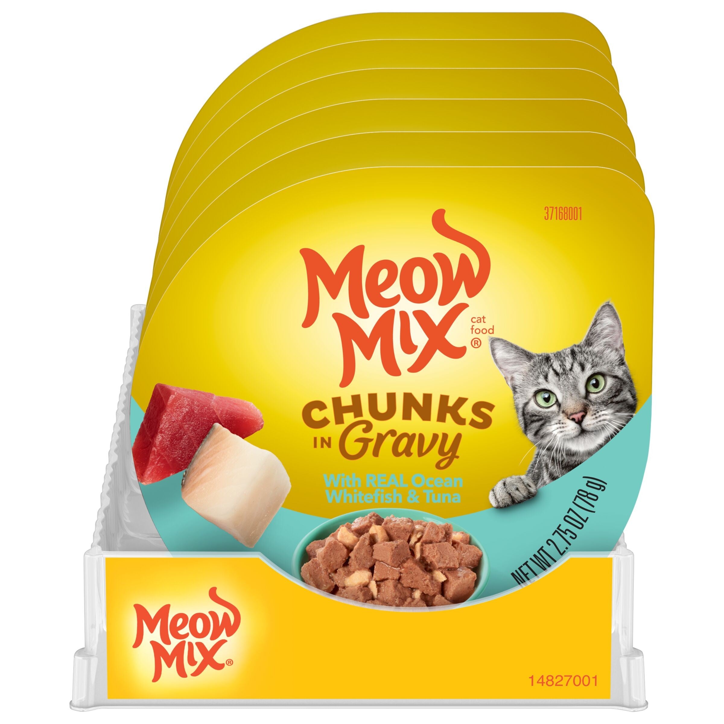 Meow-Mix Ocean Whitefish and Tuna Chunks in Gravy Wet Cat Food Trays - 2.75 - 12 Pack Default Title