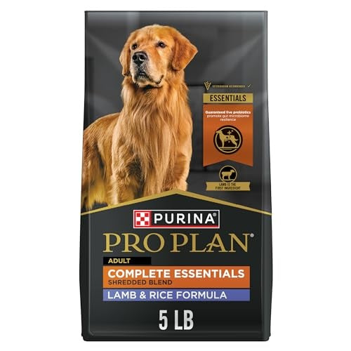 Purina Pro Plan Complete Essentials Shredded Blend High-Protein Lamb and Rice Adult Dry Dog Food - 5.5 Lbs - Case of 5 Default Title
