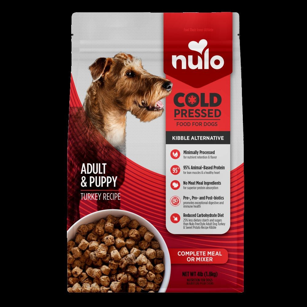 Nulo Cold Pressed Turkey Recipe Kibble Alternative Meal and Mixer Puppy and Adult Dry Dog Food 4 Pounds