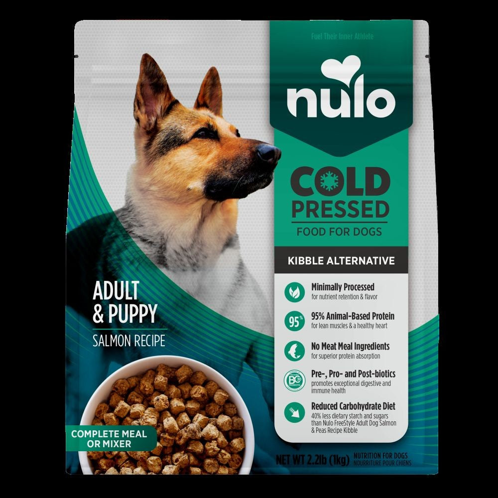 Nulo Cold Pressed Salmon Recipe Kibble Alternative Meal and Mixer Puppy and Adult Dry Dog Food 2.2 Pounds