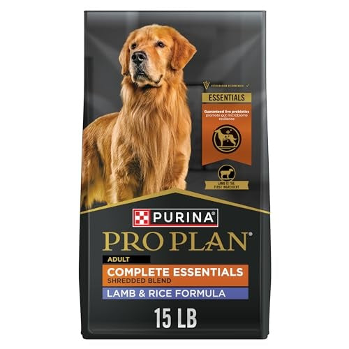 Purina Pro Plan Complete Essentials Shredded Blend High-Protein Lamb and Rice Adult Dry Dog Food 15 Pounds