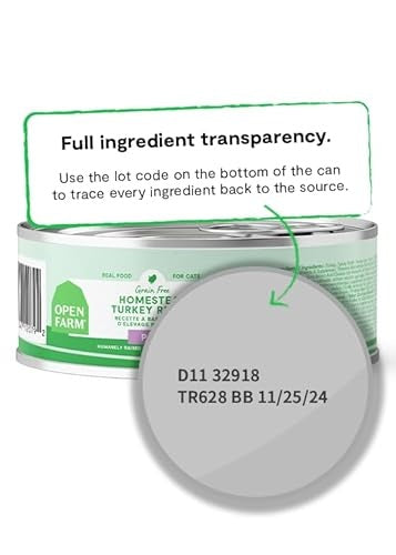 Open Farm Grain-Free Homestead Turkey Pate Recipe Canned Cat Food
