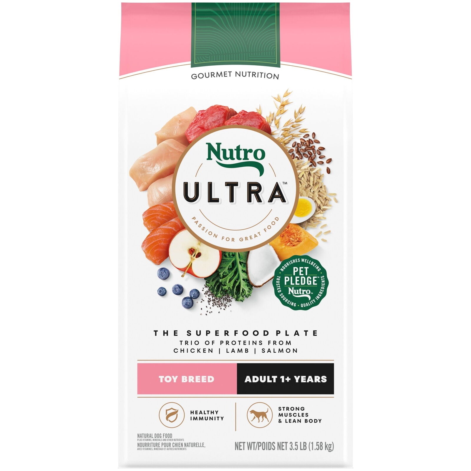 Nutro Ultra-High Protein Superfood Plate Chicken Lamb Salmon Toy-Breed Adult Dry Dog Food - 3.5 Lbs Default Title
