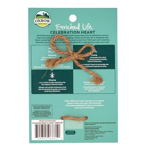 Oxbow Enriched Life Natural Celebration Heart Cage Accessory Small Animal Toy
