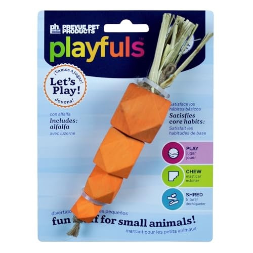 Prevue Pet Products Playfuls Alfalfa Carrot Crunch Interactive Shred and Chew Small Animal Toy Default Title
