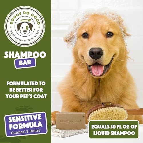 Doggy Do Good Natural Sensitive Itch Relief Oatmeal and Honey Hypo-Allergenic Dog Shampoo Bar - 5 Oz