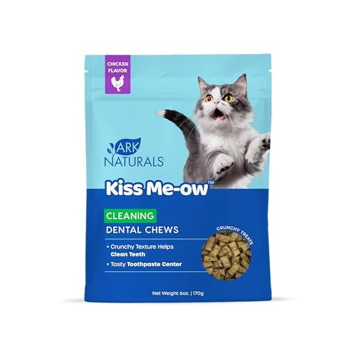 Ark Naturals Kiss-Me-Ow Chicken Flavored Cleaning Dental Cat Chews 6 Ounce