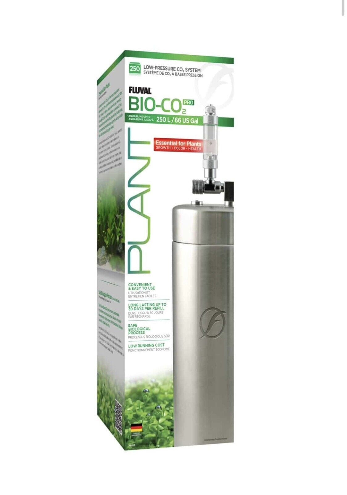 Fluval Bio-CO2 Pro Low-Pressure Aquarium CO2 Diffuser System - Up to 66 Gallons or 250 Ltrs