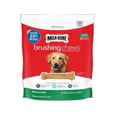 Milk-Bone Original Bone Brushing Chews Chicken Flavored Dental Dog Treats - Large Large 25 Count - 33.7 Oz