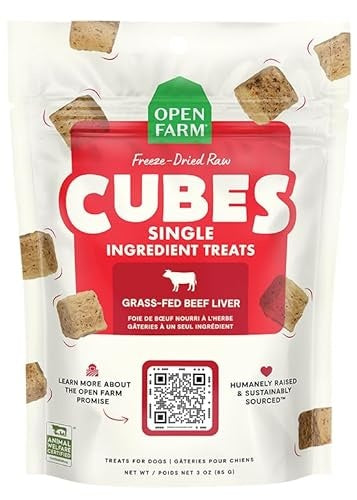 Open Farm Cubes Single-Ingredient Grass-Fed Beef Liver Freeze-Dried Raw Dog Treats - 3 Oz Default Title