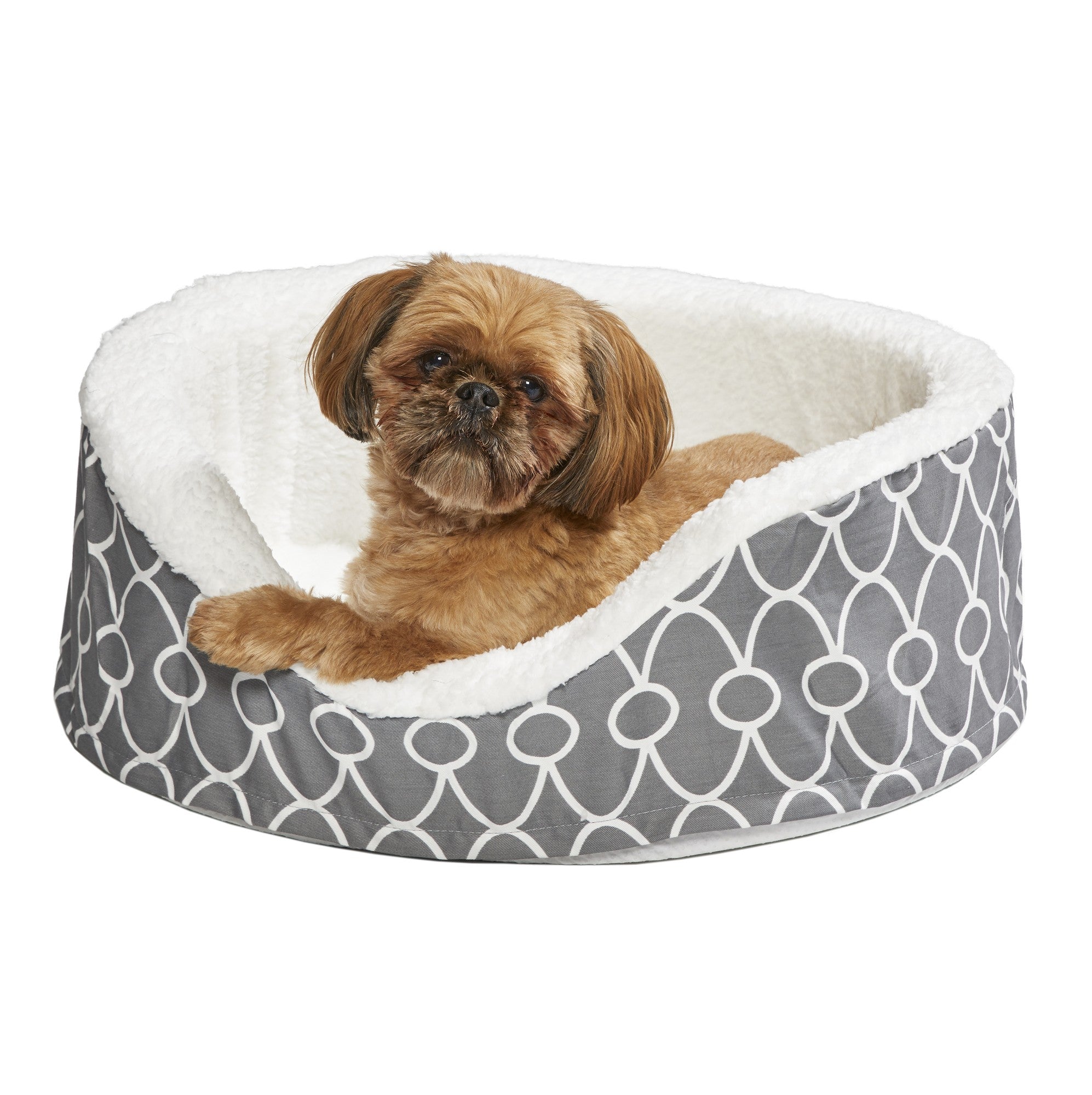 Midwest Homes Orthopedic Nest Egg Oval Dog Bed with Teflon Fabric Protector - Gray SM - L:22.5 X W:22.5 X H:8.3 In