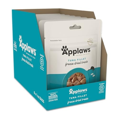 Applaws Natural 100% Protein Limited Ingredient Freeze-Dried Tuna Fillet Freeze-Dried Cat Treats - 1.35 Oz - 8 Pack Default Title