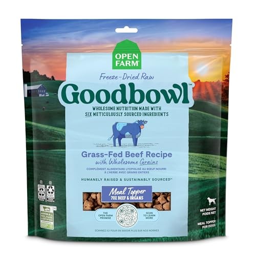 Open Farm Goodbowl Grass-Fed Beef with Wholesome Grains Freeze-Dried Raw Dog Food or Topper 23 Ounce