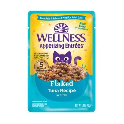 Wellness Appetizing Entrees Flaked Tuna in Broth Recipe Wet Cat Food Pouch - 1.4 Oz - 8 Pack - Case of 3 Default Title
