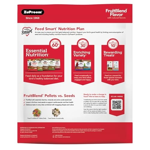 Zupreme Fruit Blend Diet for Small or Medium Bird Food - 10 Lbs