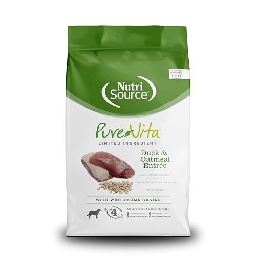 Nutrisource PureVita Limited Ingredient Duck and Oatmeal with Wholesome Grains Dry Dog Food - 12 Lbs