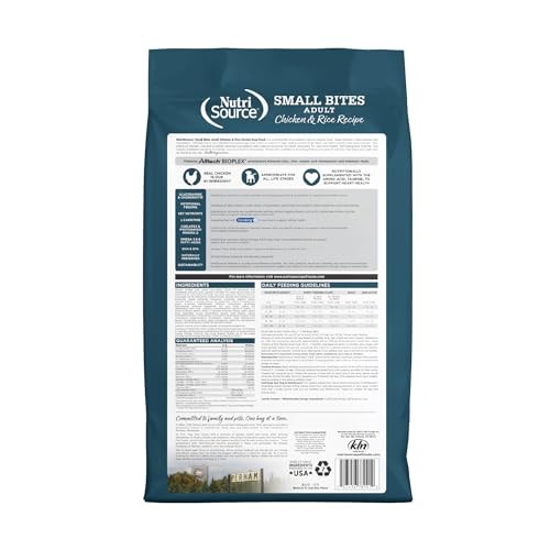 Nutrisource Chicken and Rice with Wholesome Grains Small Bites Adult Dry Dog Food - 12 Lbs