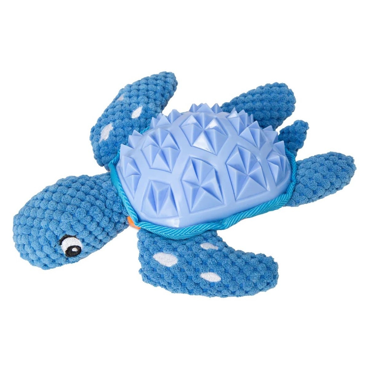 Snugarooz Titan The Turtle with Repair Patch Durable Squeak and Crinkle TPR and Plush Dog Toy