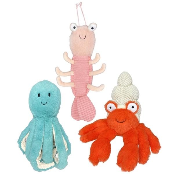Multipet Margaritaville Coral Reefers Creatures Squeak and Plush Dog Toy - Assorted Color