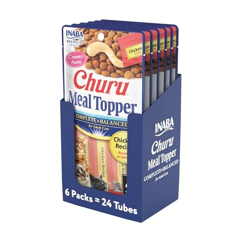 Inaba Churu Complete and Balanced Chicken Cat Food Meal Topper Pouch - .5 Oz - 4 Pack - Case of 6 Default Title