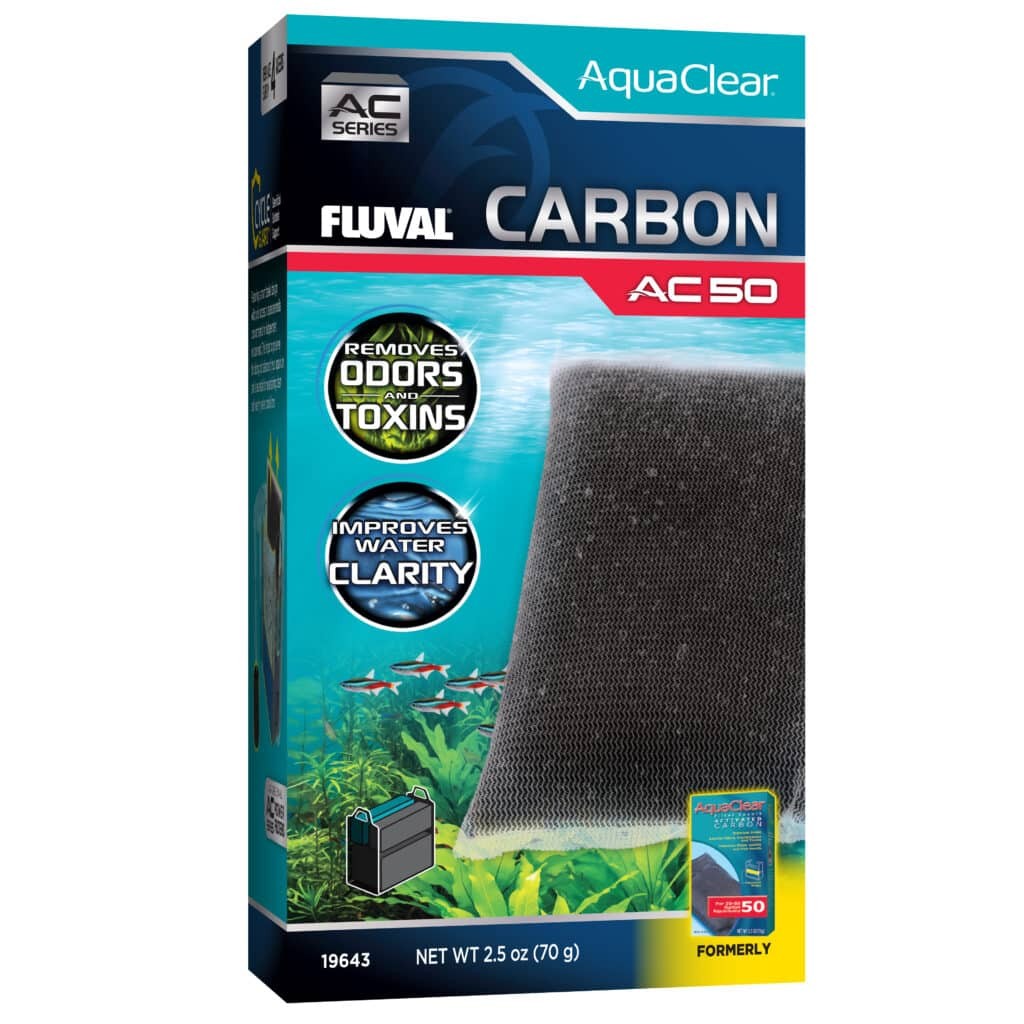 Fluval AquaClear Freshwater and Saltwater Active Carbon for AC50 Aquarium Power Filter - 2.5 Oz 3 Pack