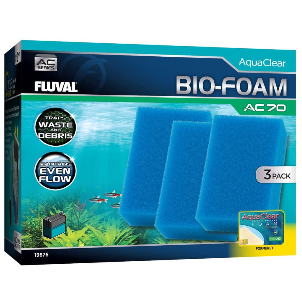 Fluval AquaClear Bio-Foam for AC70 Aquarium Power Filter - Blue 3 Pack
