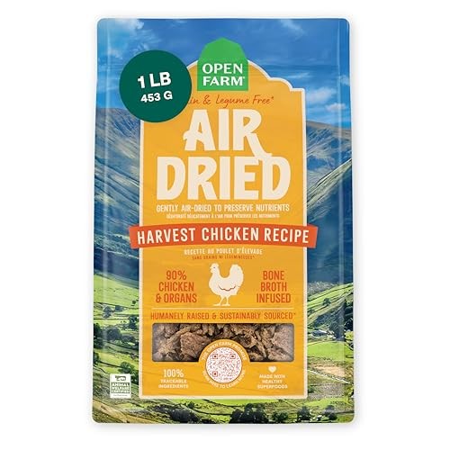 Open Farm Grain-Free Harvest Chicken Bone-Broth Infused Air-Dried Dog Food or Topper 16 Ounce