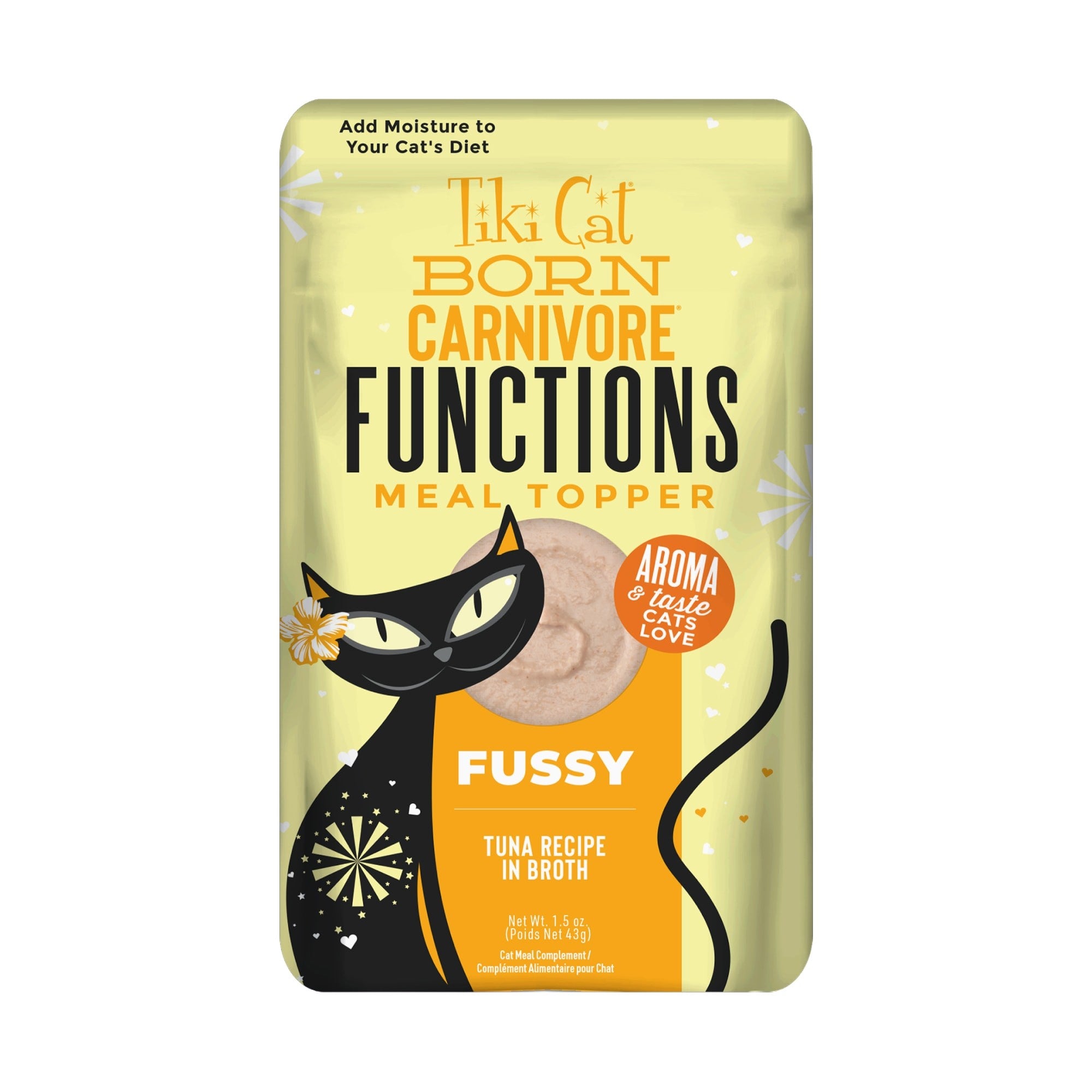 Tiki Cat Solutions Fussy +Functions Tuna in Broth Supplemental Wet Cat Food Topper Pouch - 1.5 Oz - Case of 12 Default Title
